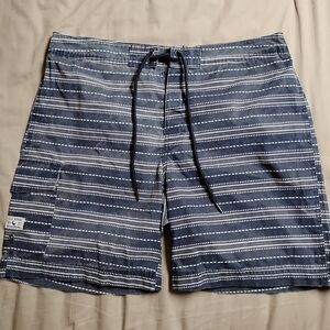 Men's OLD KHAKI Blue Striped Swim Shorts
